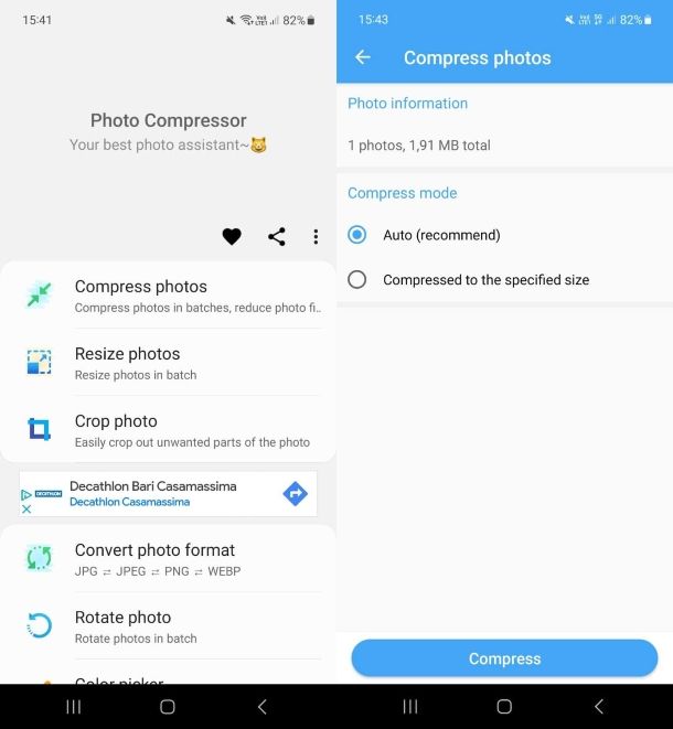 Photo Compressor and Resizer per Android