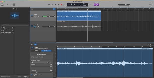 interfaccia GarageBand