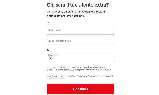 Netflix utente extra