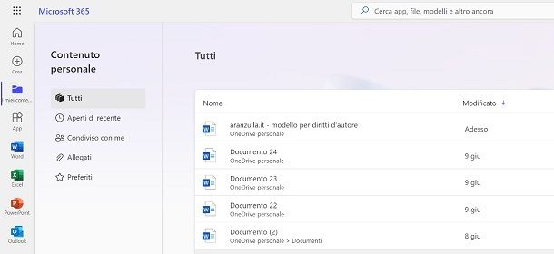 word online caricare file