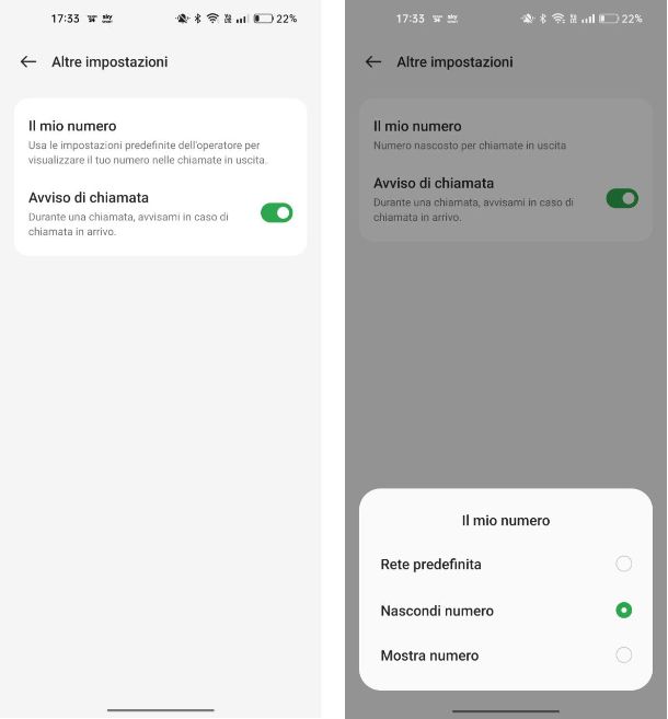 Come nascondere il numero di telefono Android