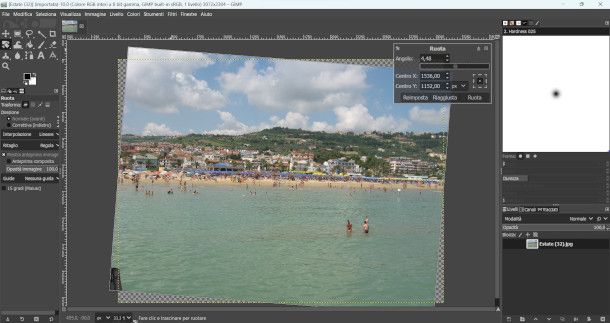 raddrizzare una foto su GIMP
