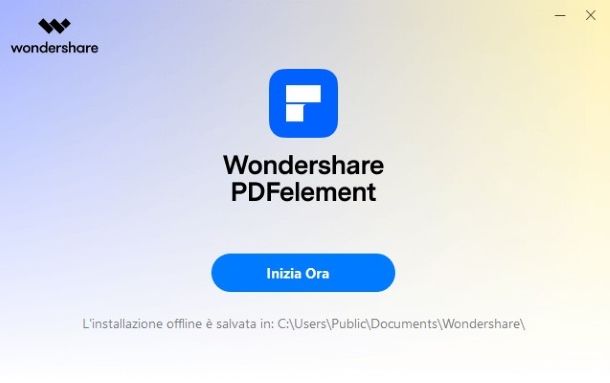 Configurazione Wondershare PDFelement su Windows