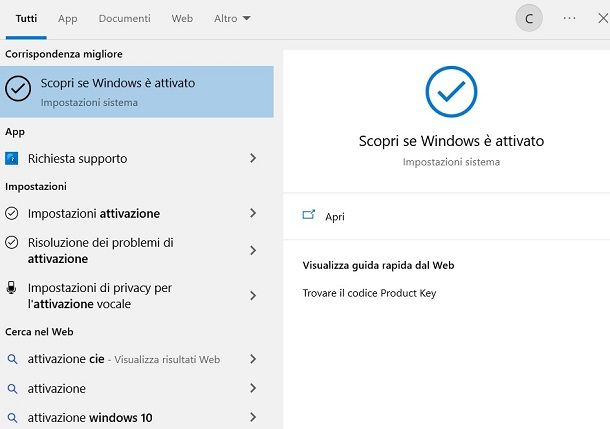 windows attivazione