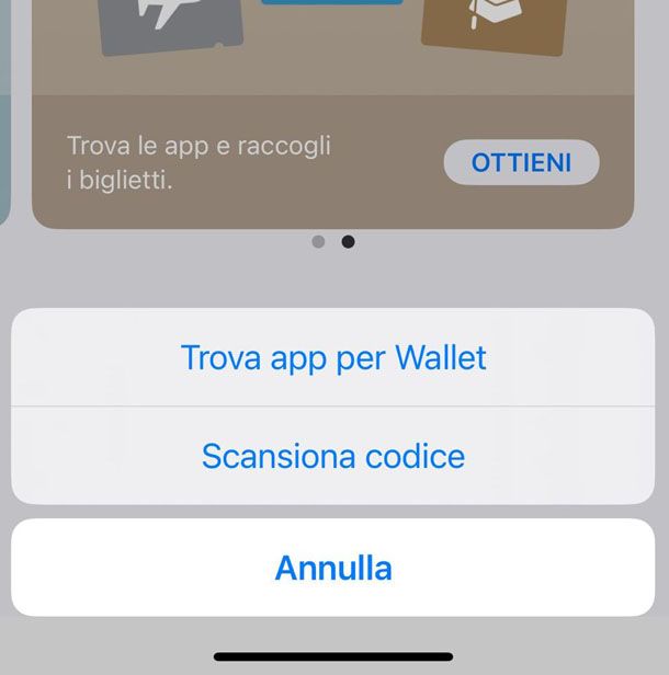 scansiona codice con Apple Wallet