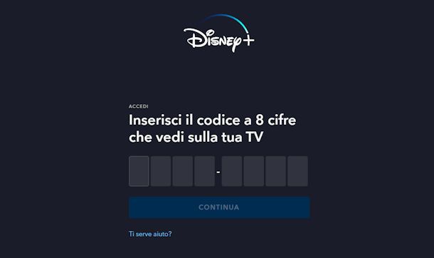 Come collegare Disney Plus alla TV con codice