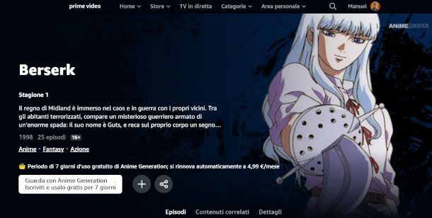 Berserk su Prime Video