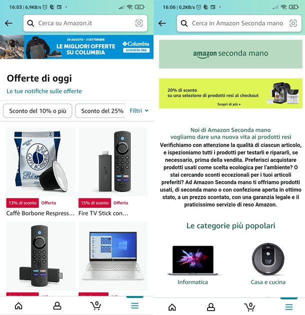 Amazon offerte e risparmi