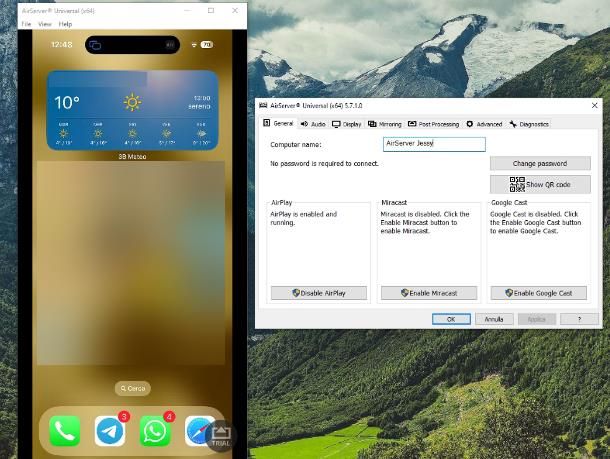 Come duplicare schermo iPhone su PC Windows