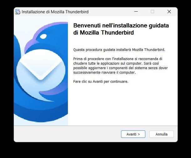 Installazione di Mozilla Thunderbird