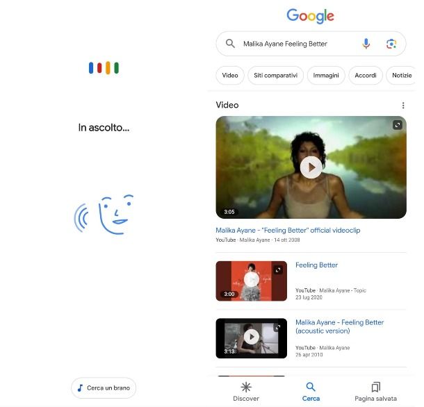 Riconoscere musica Google