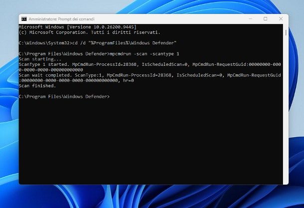 Come attivare Windows Defender da cmd