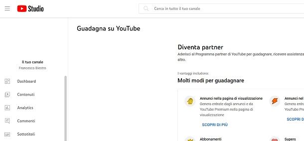 yutube monetizzazione