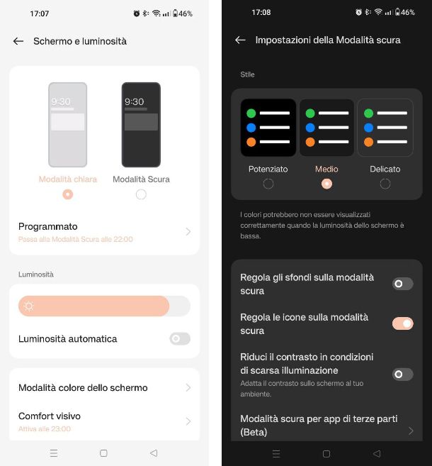 Come attivare la dark mode su Oppo