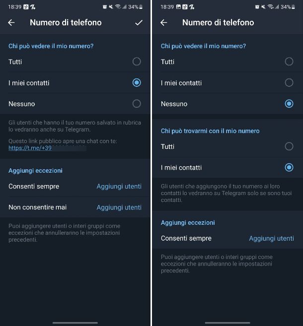 Come nascondere il numero di telefono su Telegram