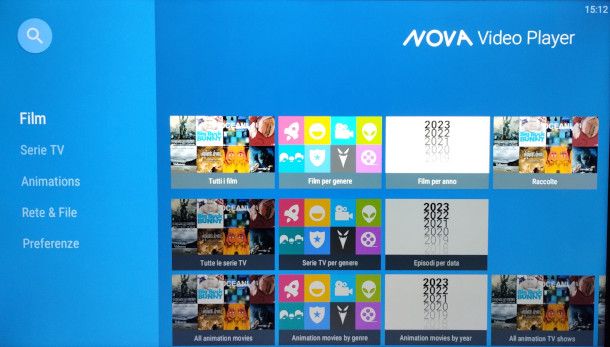 schermata NOVA Player video