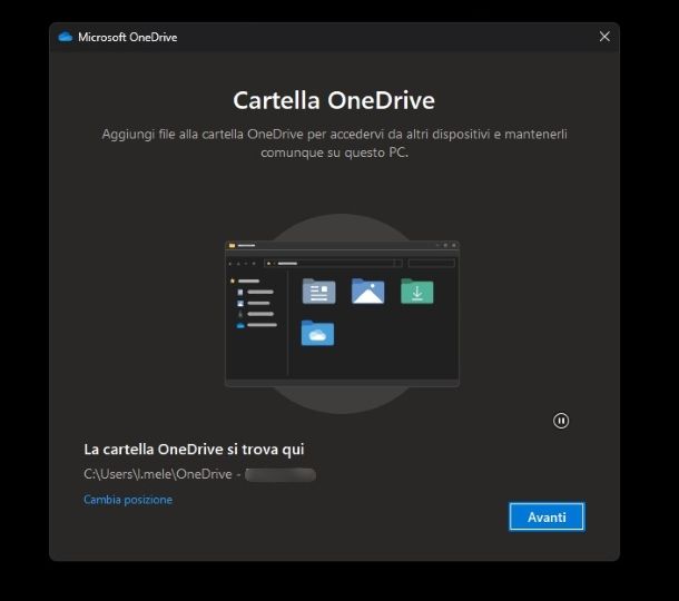 Posizione cartella OneDrive