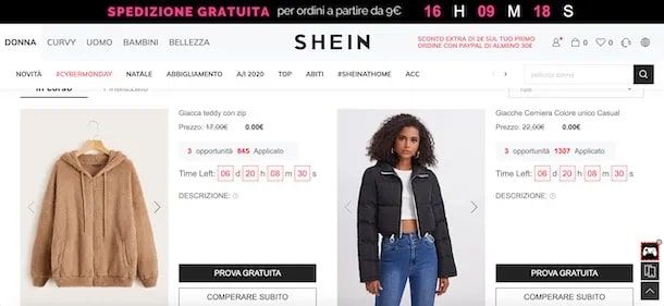 Come comprare gratis su SHEIN