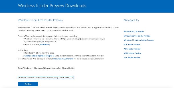 Windows Insider Previewer Download Windows ARM