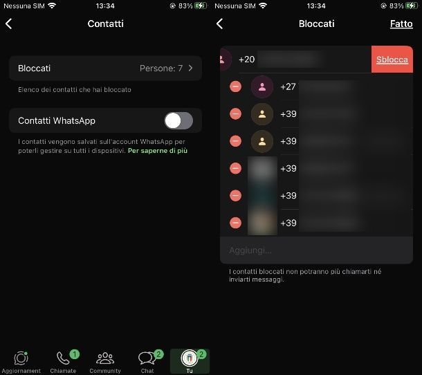 Come ripristinare un contatto bloccato su WhatsApp
