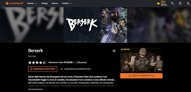 Berserk su Crunchyroll