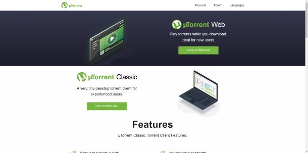 Sito Web uTorrent