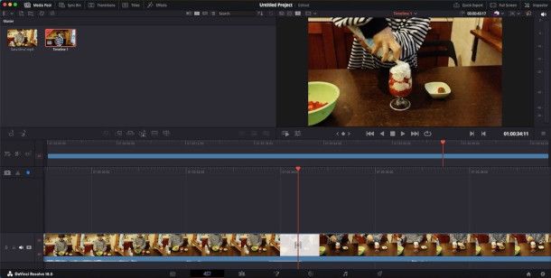 interfaccia DaVinci Resolve