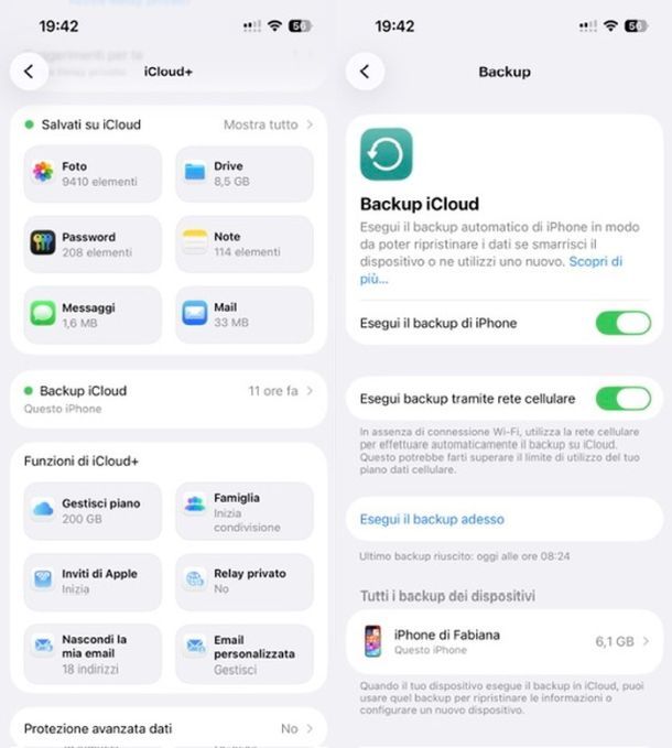 Backup iOS su iCloud