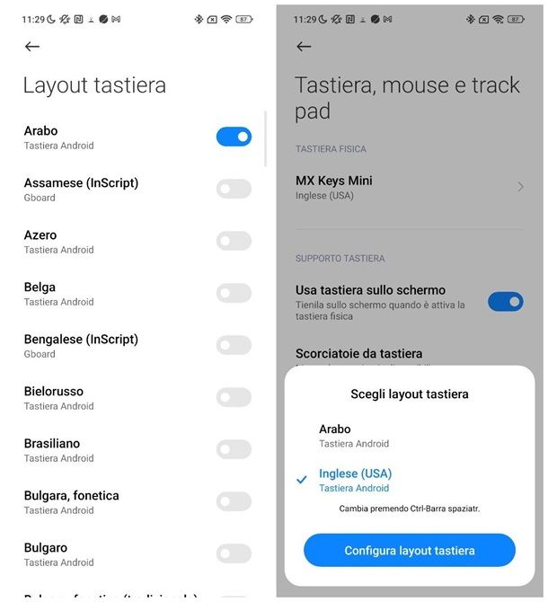 Come configurare tasti della tastiera