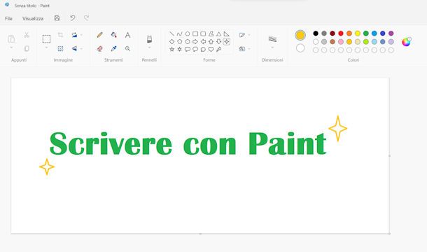 Come usare Paint per scrivere