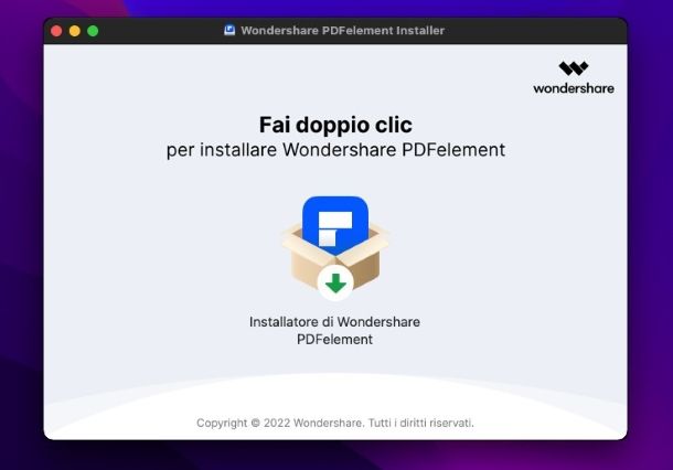Installazione Wondershare PDFelement su macOS