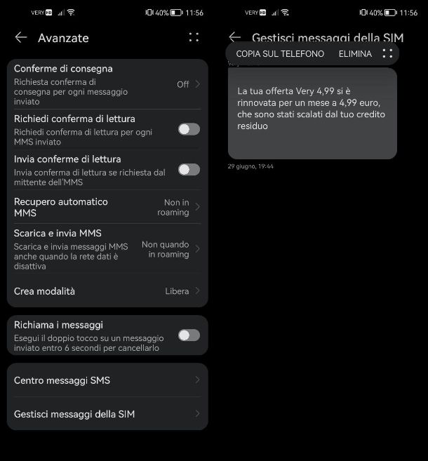 Come spostare SMS da Huawei a SIM