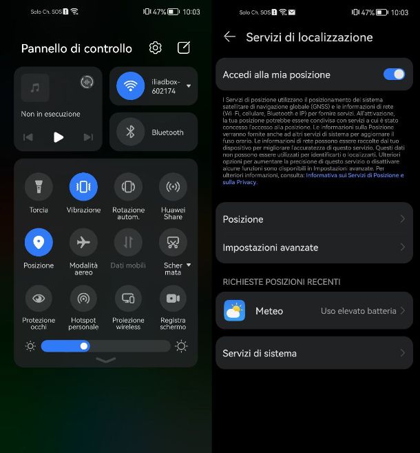 Come attivare localizzazione Huawei