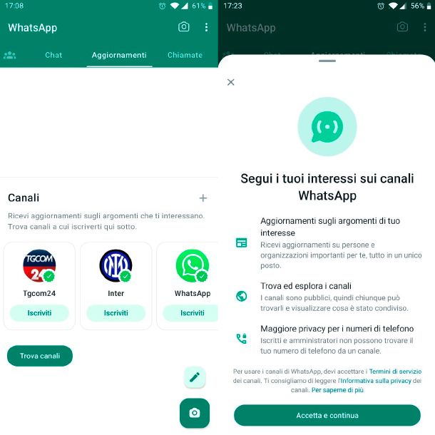 Come funzionano i canali WhatsApp