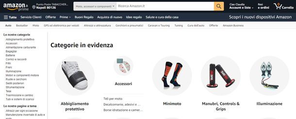 Amazon accessori moto
