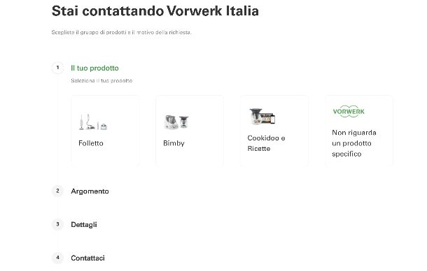 Pagina supporto Vorwerk