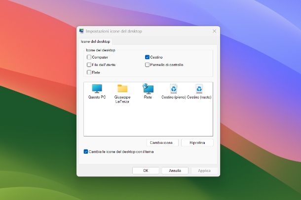Come nascondere icone desktop
