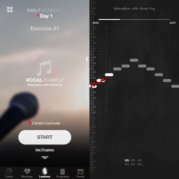 schermate app Sing Sharp