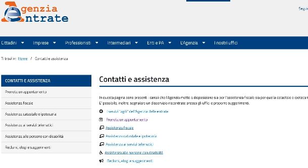 Contatti Agenzia delle Entrate