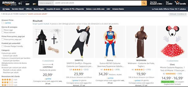 Carnevale su Amazon