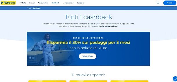 telepass cashback