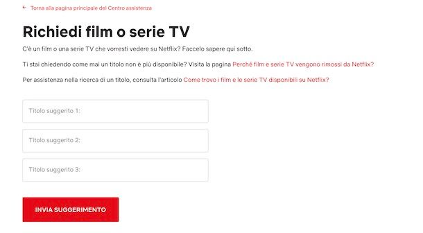 Richiedere un film su Netflix