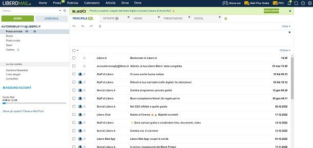 libero mail ricevute