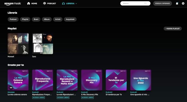 playlist create con Alexa su Amazon Prime Music