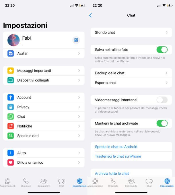 Impostazioni per salvare le foto WhatsApp in automatico