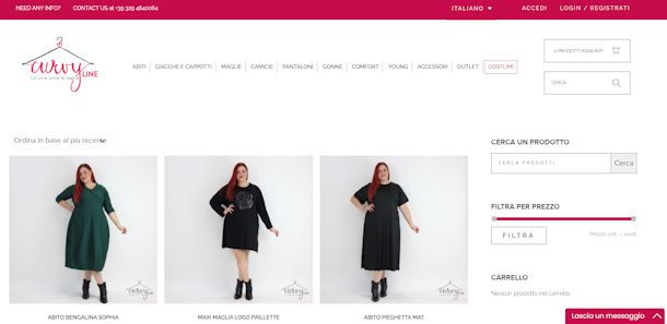 Abbigliamento Curvy Line