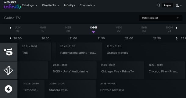 Mediaset Infinity PC