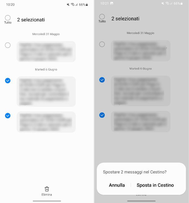 Come cancellare SMS inviati Samsung