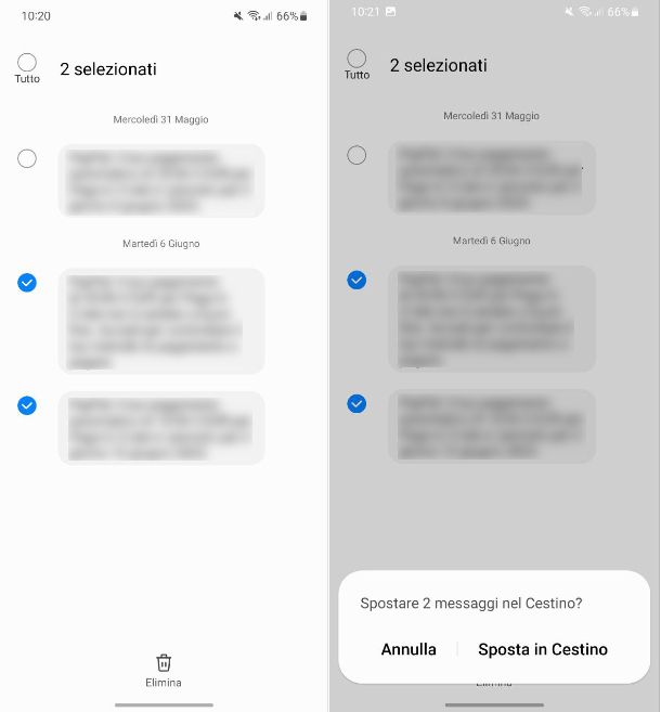 Come cancellare SMS inviati Samsung