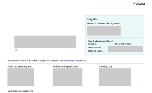 Fattura Amazon